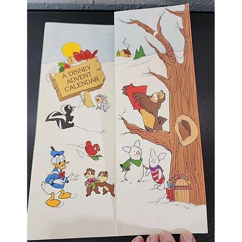 Vintage 4-Fold A‎ Disney Advent Calendar Hallmark  Mickey, Minnie, Goofy, Winnie